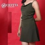 Olive Cowl Neck Dress
