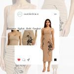 Nude beige bodycon maxi dress