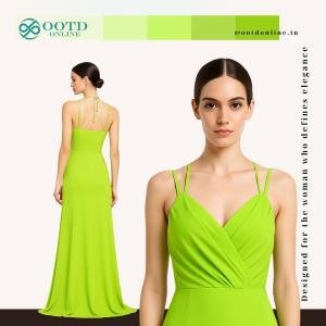 Neon Green Halter Gown